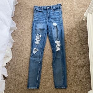American eagle high waisted ripped jeans